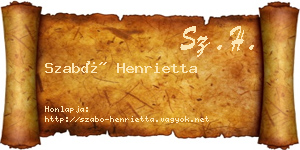 Szabó Henrietta névjegykártya