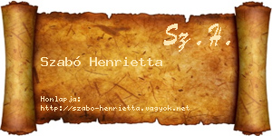 Szabó Henrietta névjegykártya