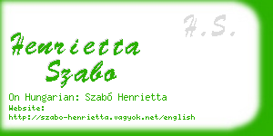henrietta szabo business card