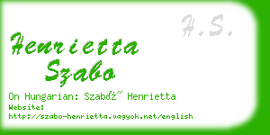 henrietta szabo business card